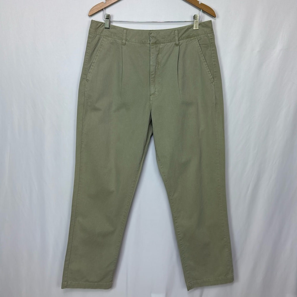 Pistola Straight Pleated Pants Size 30 Olive Green Women’s High Rise